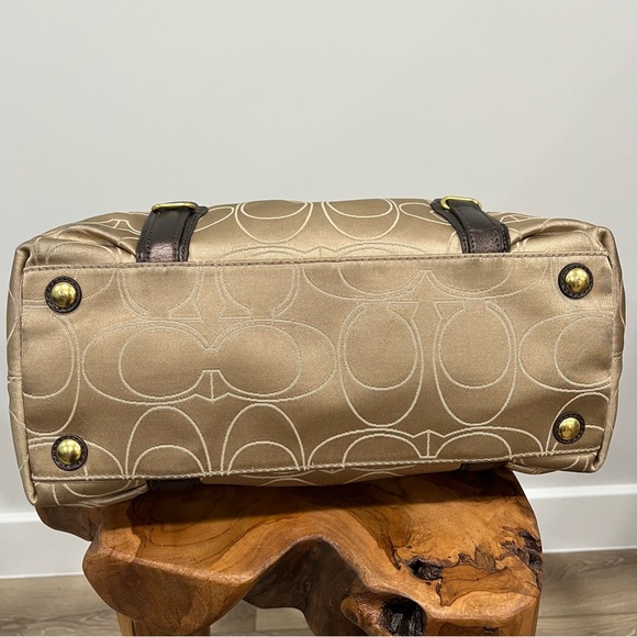 Coach Gold Monogram Leather Strap Brown Shoulder Bag & Wallet - Picture 7 of 14